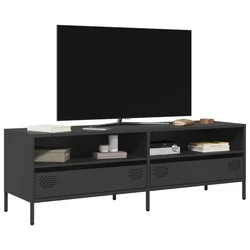 TV ormarić crni 135x39x43,5 cm hladno valjani čelik
