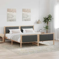 Okvir kreveta smeđe i tamnosivo 180 x 200 cm Masivna borovina