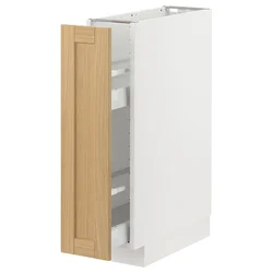 METOD / MAXIMERA Pod.element/izvl.umetak, bela/Forsbacka hrastovina, 20x60 cm
