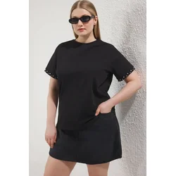 Trendyol Curve Ženska majica Tbbss25Bf00077, Crna