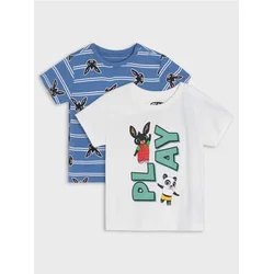 Sinsay - Pamučne majice sa printom 2 kom Bing - mid blue