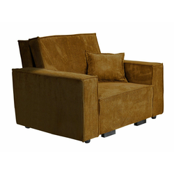Fotelja Columbus 180 Žuta, 88x123x102cm, Tkanina, GambeNoge: Drvene