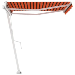 MAISON CHIC Prostostoječa ročno zložljiva tenda - Senčniki 350x250 cm oranžna/rjava, (22038991)