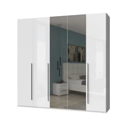JELA Plakar sa dva ogledala P5-2OG/PN - kolekcija Piano - Kristalno bela/Kristalno Bela HG Lak - 227x224x56 cm