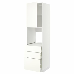 METOD / MAXIMERA Vis.el.pećn. s vratima/3 fioke, bela/Vallstena bela, 60x60x220 cm