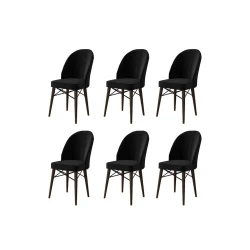 Hanah Home Set stolica Ritim, 44x96x42 cm, 6 komada, Braon-crne
