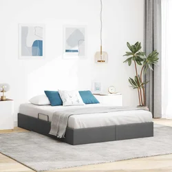 vidaXL Ottomanska postelja Temno siva 140 x 200 cm blago