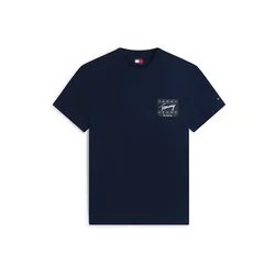 Tommy Jeans Majica SIGN FLAG mornarska/bela