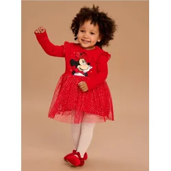 Sinsay - Haljina sa tilom i šljokičastim printom Minnie Mouse - crvena