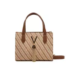VALENTINO Ročna torbica  rjava / umbra / bela