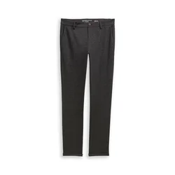 TOM TAILOR DENIM Chino hlače črna/bela