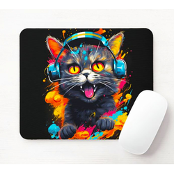 Podloga za miša Mačka u slušalicama, 230x190x3mm