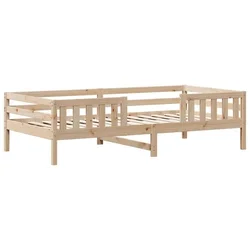 Vidaxl Posteljni okvir brez vzmetnice 75x190 cm trdna borovina