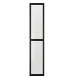OXBERG Staklena vrata, crna im. hrastovine, 40x192 cm