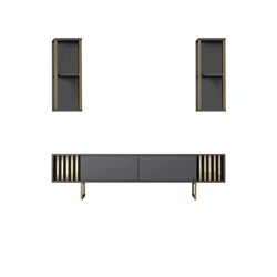 Hanah Home Gold Line TV polica, Antracit-crna