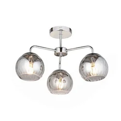 Endon 97971 - Plafonski luster DIMPLE 3xE14/25W/230V sjajni hrom/zadimljeno siva