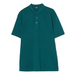 Cropp - Bombažna polo majica basic - temno turkizna