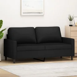 vidaXL Kavč dvosed črn 140 cm žamet
