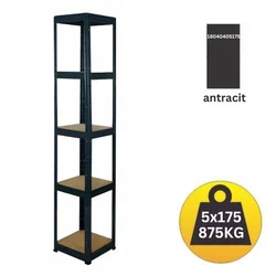 KD Polica metal-medijapan 180x40x40cm 5x175kg antracit