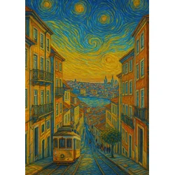 Lizbonski plakat v slogu Van Gogha 30x40 cm