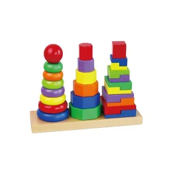 Viga Lesene barvne piramide za otroke