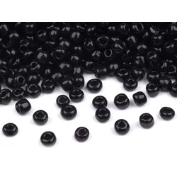 Rokail 6/0 - 4 mm neprozoren - črn (50 g)