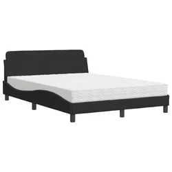 Vidaxl Postelja z vzmetnico Dover črna 140x200 cm žamet