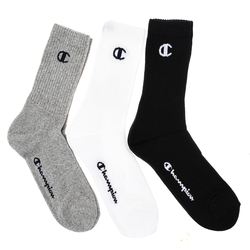 CHAMPION Pack-3 High top socks Y08QG Men Black / White