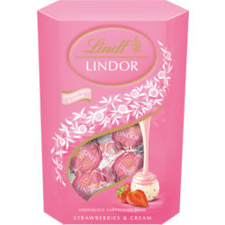 Lindt LINDOR kugle Strawberry & Cream - 500 g