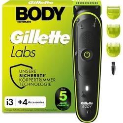 Gillette Gillette Labs i3 Body + Intimate Trimmer za moške, črn/zelen