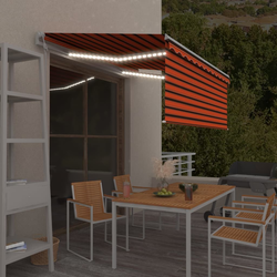 Automatska tenda roleta i senzor LED 3,5x2,5 m narančasto-smeđa