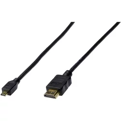 Digitus HDMI priključni kabel [1x HDMI-vtič  1x HDMI-vtič D Micro] 1 m črn 3840 x 2160 pikslov