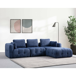 ATELIER DEL SOFA Amaris 3 Seater With Pouffe Navy Blue ugaona sofa