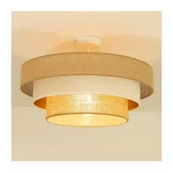 Plafonski luster WENTA 1xE27/60W/230V, prečnik 50 cm, juta/bež