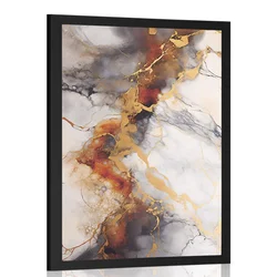 Plakat rjavo siv marmor - 60x90 silver