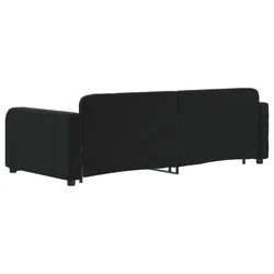 Greatstore Izvlečna dnevna postelja s predali črna 90x200 cm žamet