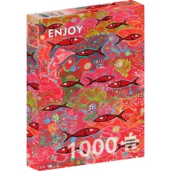 Enjoy - Puzzle Temno rdeča barva - 1 000 kosov