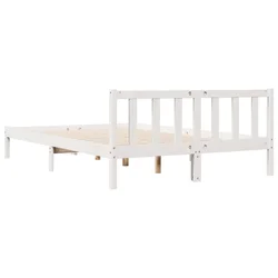 shumee vidaXL Zelo dolga postelja brez vzmetnice, bela, 160x210 cm, borov les