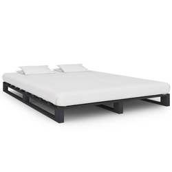 Okvir za krevet od paleta od masivne borovine sivi 120 x 200 cm