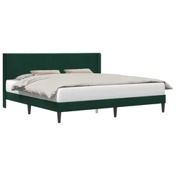 Vidaxl Konstrukcija postelje Temno zelena 180 x 200 cm Žamet