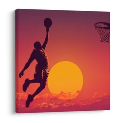 Slika slam dunk ob sončnem zahodu - 50x50