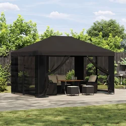 Gazebo 4 × 3 m Antracit Poliester i čelik 190 gsm