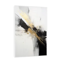 Canvas Slika na platnu Crno i zlatno, Sa ramom, 30 x 45 cm, Beli