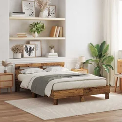 Vidaxl Konstrukcija postelje Star les 160 x 200 cm Inženirski les