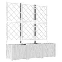Vrtna saksija 3 pcs Bijeli 120 x 40 x 143 cm Plastika
