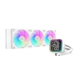 DeepCool CPU Water Cooler - LD360 WH (maks. 21dB; maks. 122,39 m3/h; 3x12cm, LED zaslon, bel)