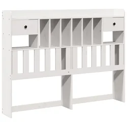 Vidaxl Vzglavje s predelki bela 150 cm trdna borovina