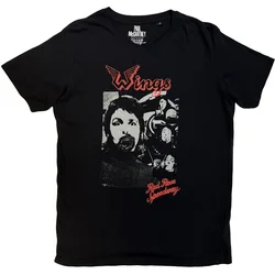 Paul McCartney Wings Collage (Back Print) Black S Majica