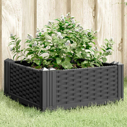 Vidaxl Cvetlično korito z zatiči črno 42,5x42,5x28,5 cm PP
