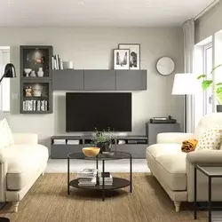 BESTA TV komb.odlaganje/staklena vrata, tamnosiva Lappviken/Sindvik tamnosiva, 300x42x211 cm